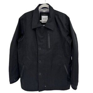 Burton BRTN Black Front Zipper and Button Trench Jacket Size Large